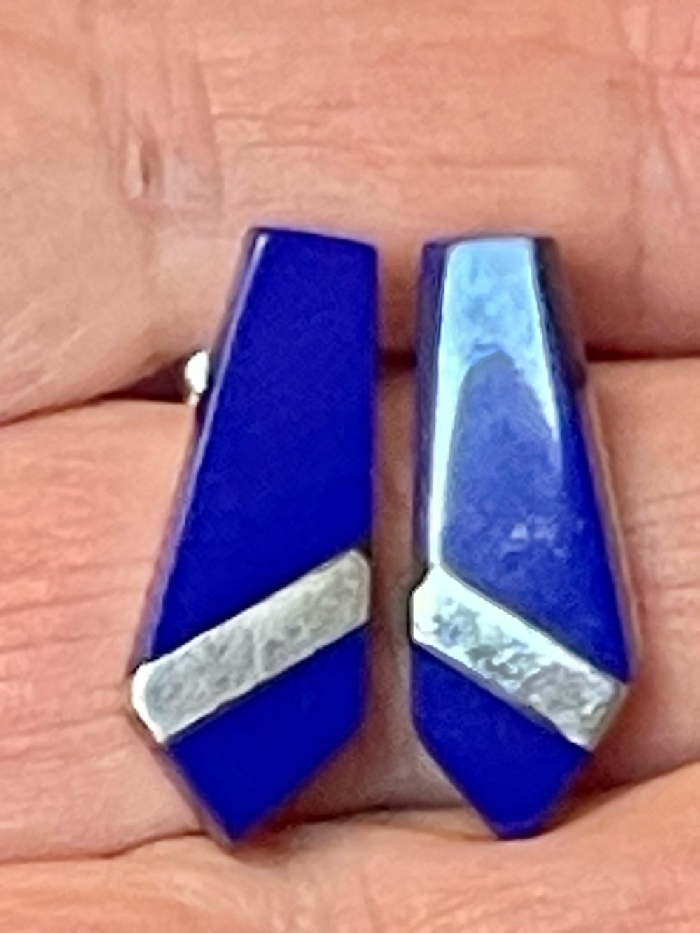 VTG SOUTHWEST 925 Sterling Silver
Lapis Lazuli Earrings MEXICO